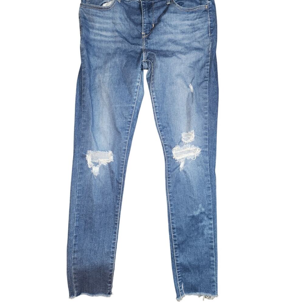 Levi 710 Super Skinny Distressed Frayed Raw Hem Denim Jean Pants 31